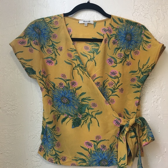 Madewell Silk Side-Tie Wrap Top - Picture 5 of 9